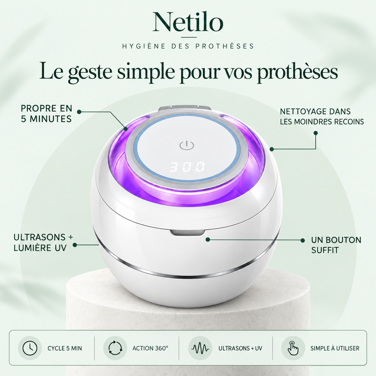 Netilo-nettoyeur à ultrasons